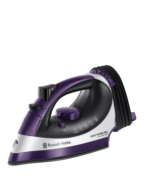 front image of russell-hobbs-easy-store-plug-amp-wind-steam-iron-23780