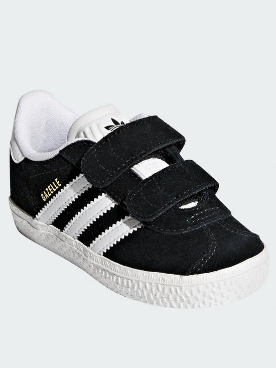 front image of adidas-originals-gazelle-infant-trainer-blacknbsp