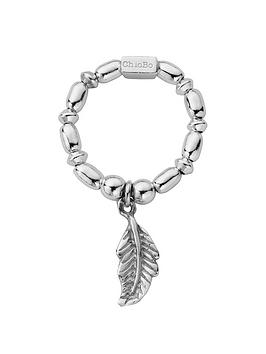 ChloBo Chlobo Sterling Silver Mini Rice Feather Ring Picture