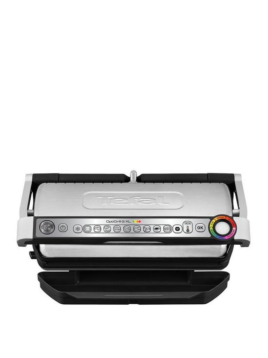front image of tefal-optigrill-xl-9-automatic-settings-stainless-steel-health-grill-gc722d40nbsp