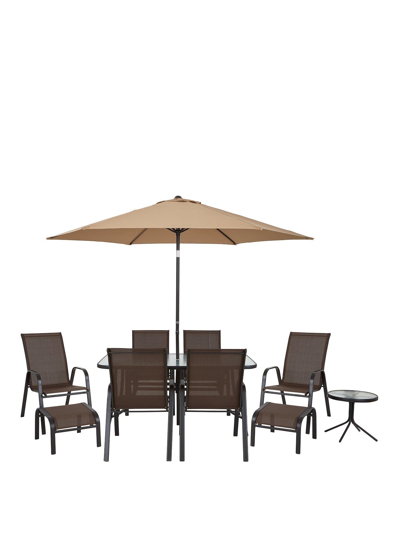 Versailles 11 Piece Outdoor Furniture Set Brown Littlewoods Com