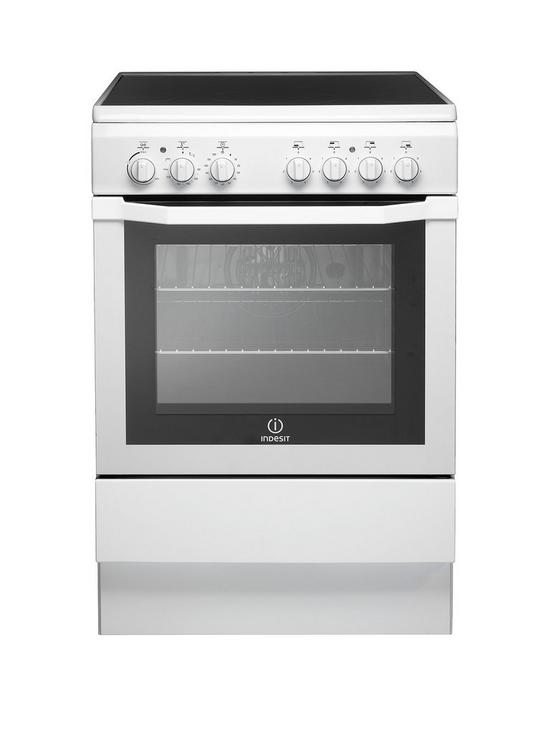 front image of indesit-i6vv2aw-60cm-electric-cooker-with-ceramic-hob-white