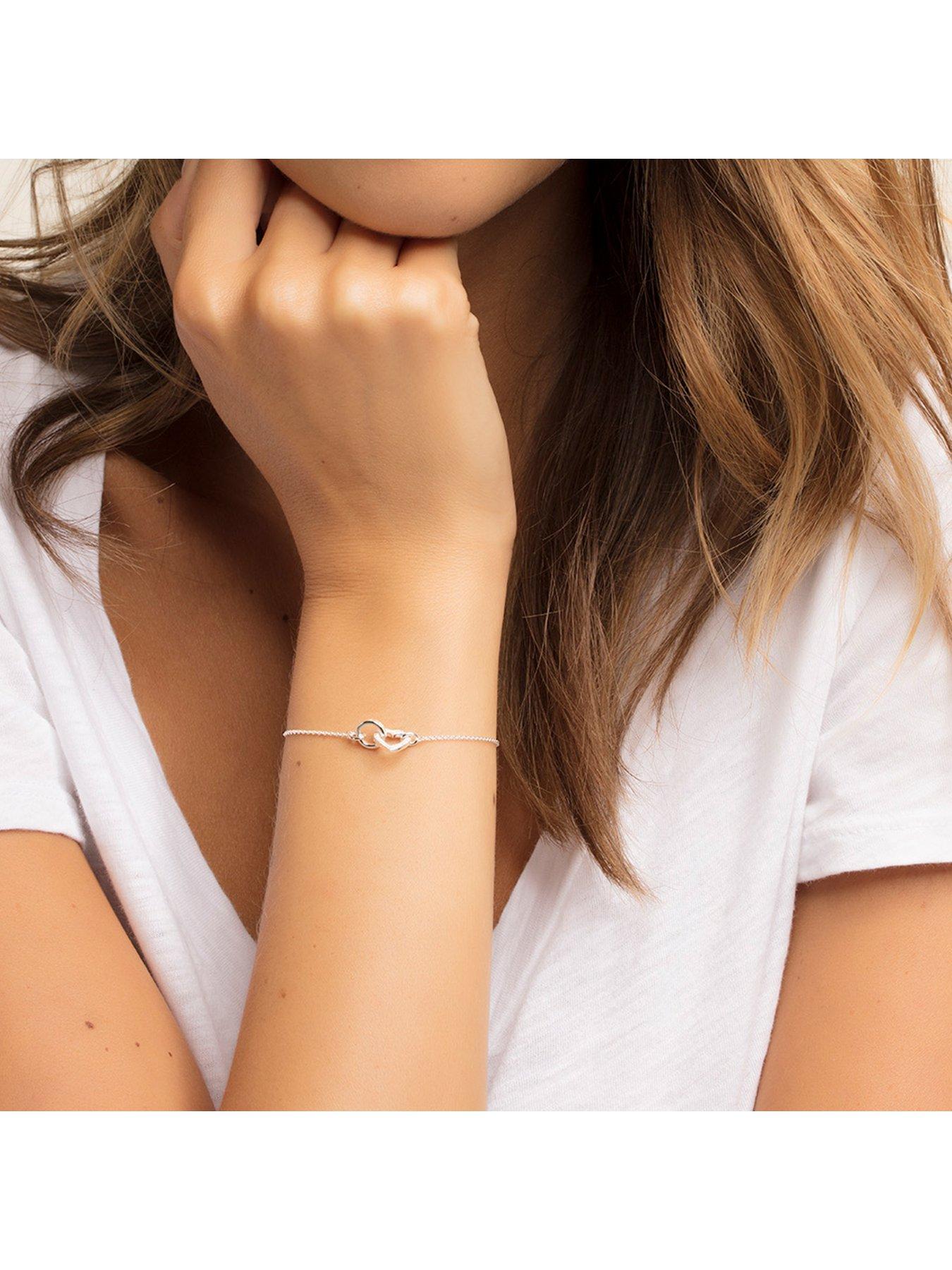  image of thomas-sabo-sterling-silver-cubic-zirconia-heart-together-forever-link-bracelet