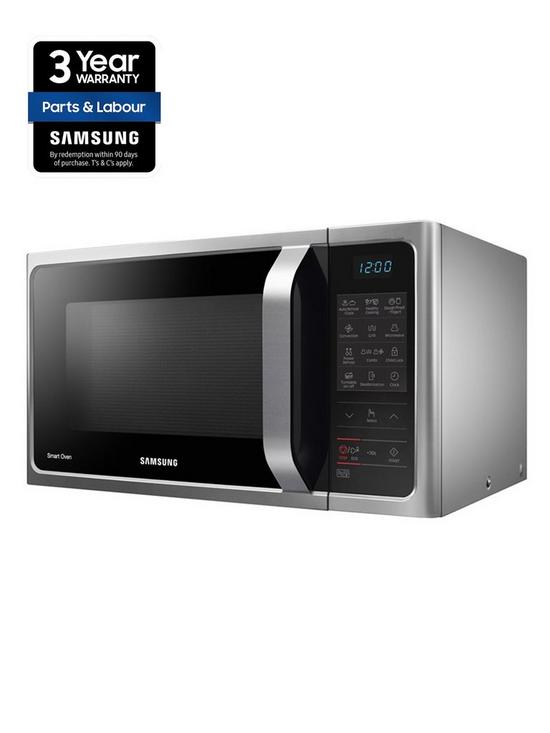 stillFront image of samsung-mc28h5013aseu-28-litre-convection-microwave-oven-with-ceramic-enamel-interior-silver