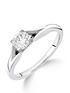  image of love-diamond-9ct-white-gold-14nbspcarat-diamond-solitaire-with-tapered-shoulders-ring