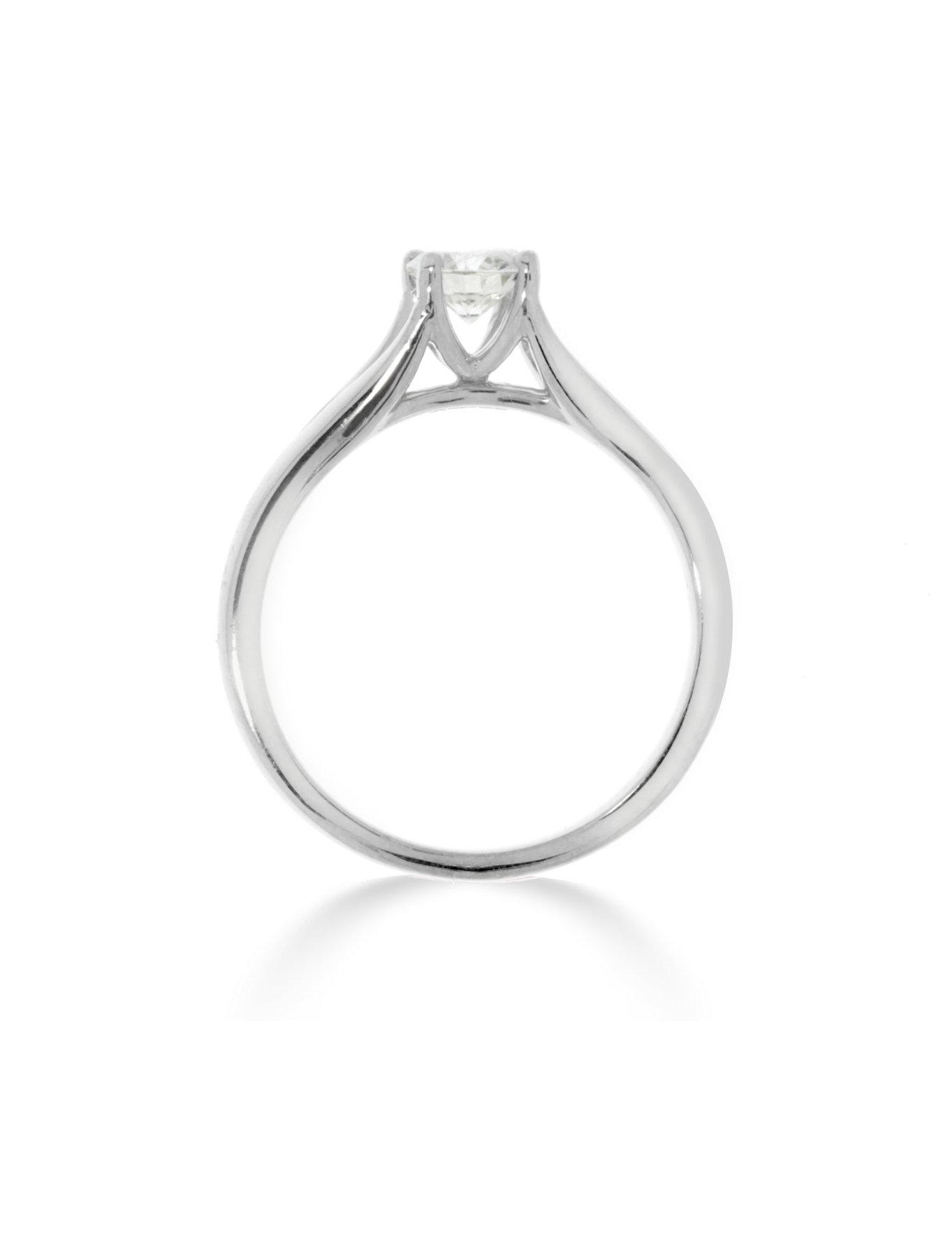 Image 5 of 5 of Love DIAMOND 9ct White Gold 1/4&nbsp;Carat Diamond Solitaire with Tapered Shoulders Ring