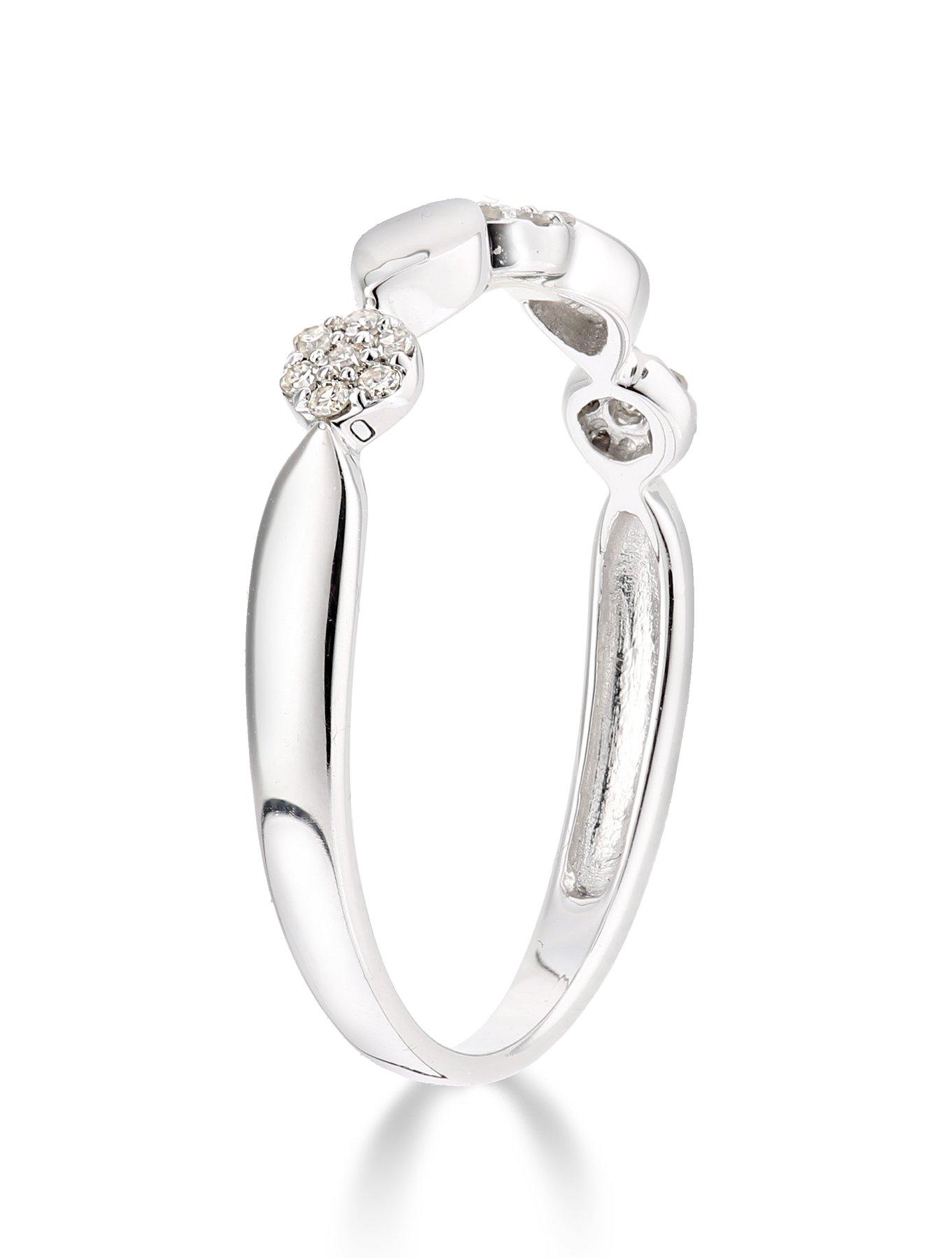 Image 2 of 5 of Love DIAMOND 9ct&nbsp;White Gold 10 Point Diamond Commitment Ring