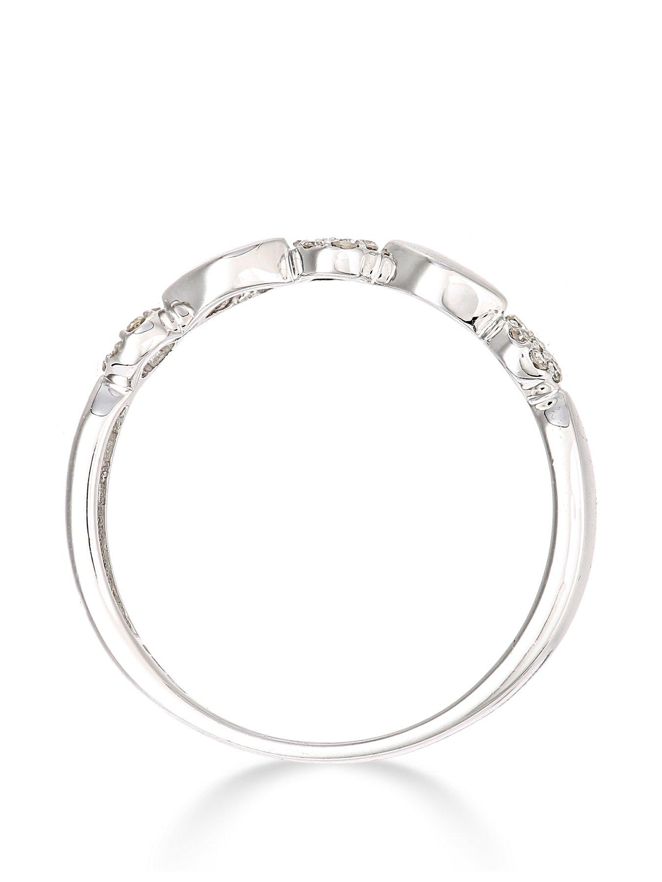 Image 3 of 5 of Love DIAMOND 9ct&nbsp;White Gold 10 Point Diamond Commitment Ring