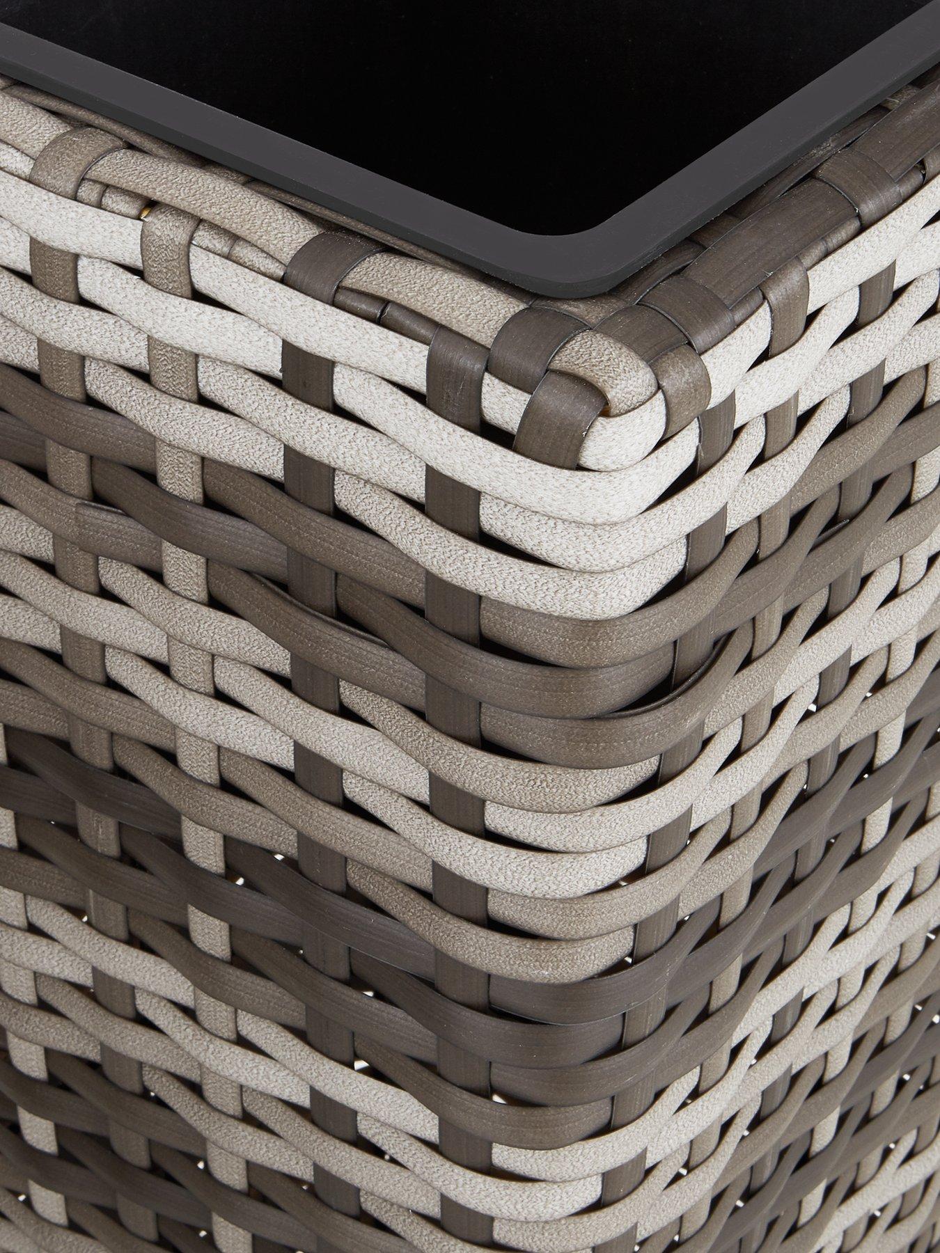  image of very-home-set-of-2-tall-rattan-effect-planters-grey