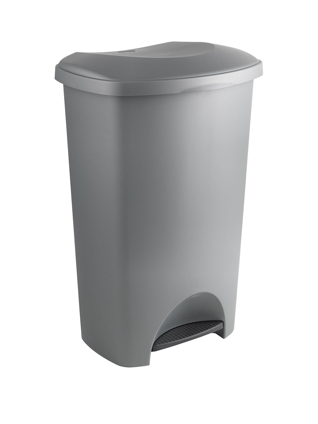 undefined 50-litre Pedal Bin in Metallic Silver