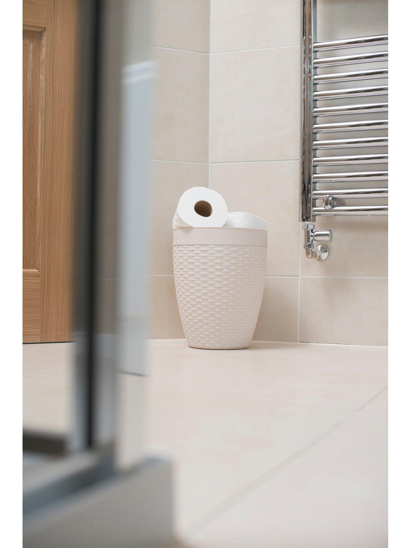 Addis Faux Rattan Toilet Brush and Bin Set | Littlewoods