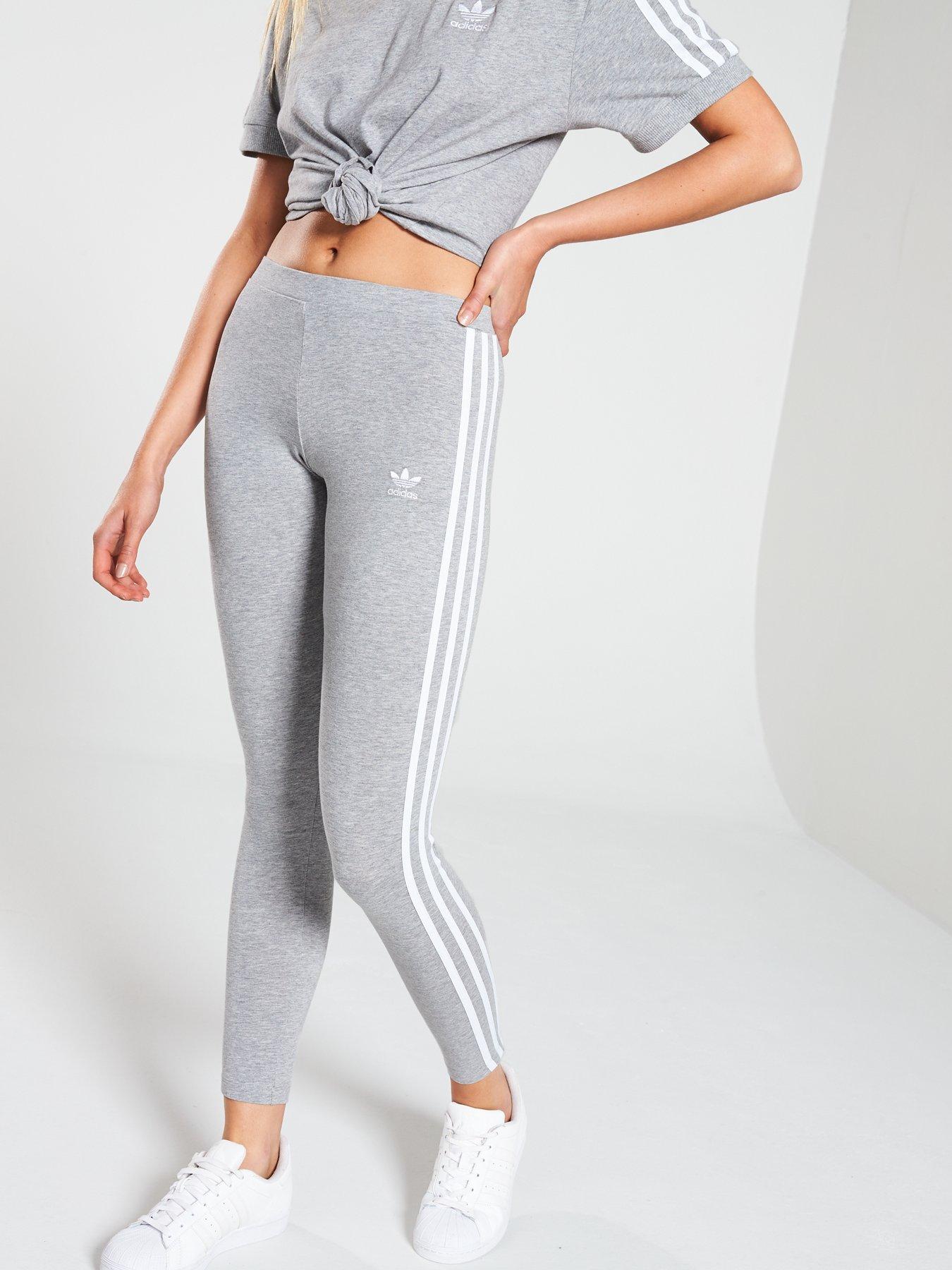 grey three stripe adidas leggings