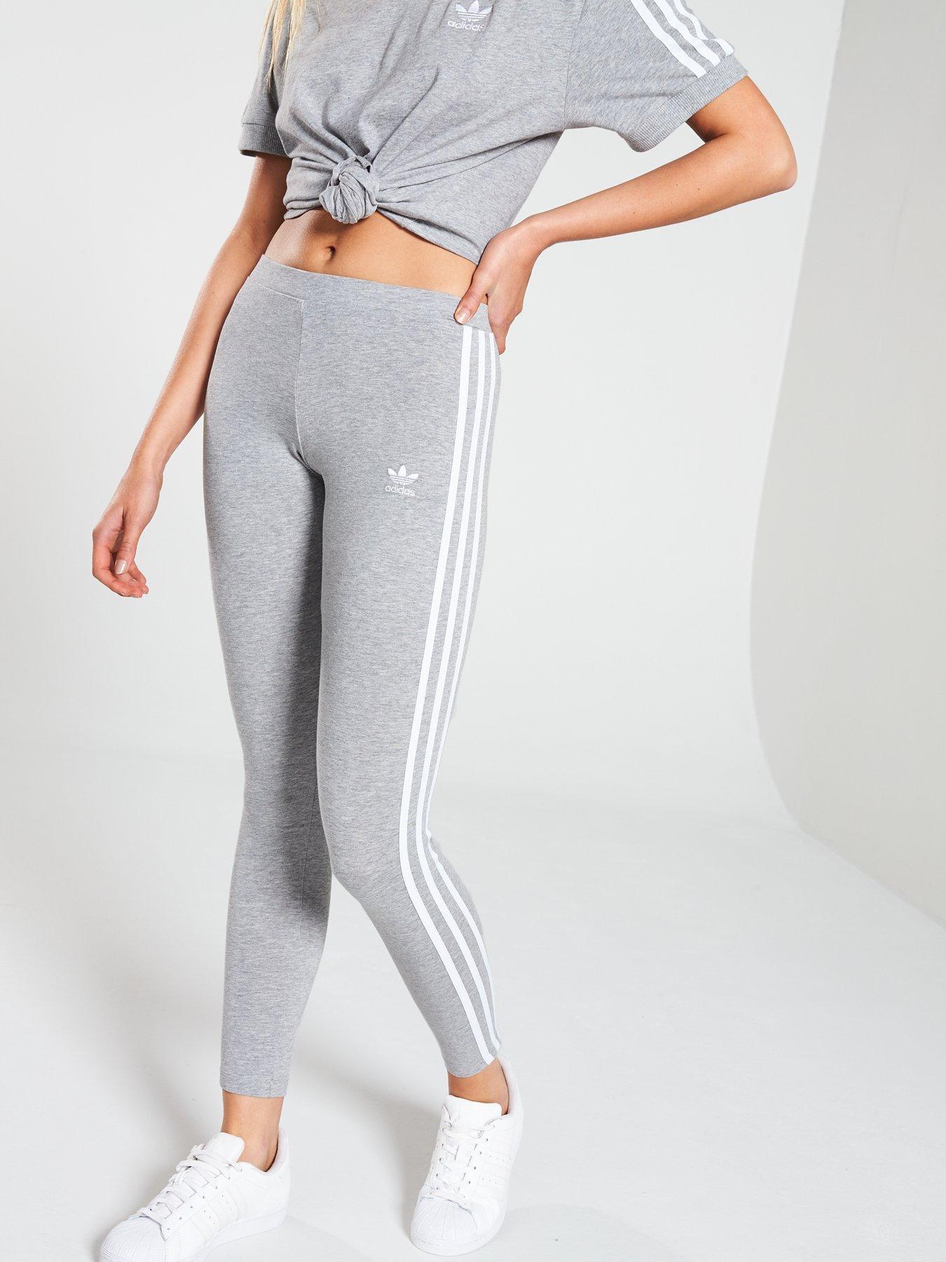 grey adidas tights 3 stripes