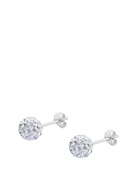 front image of the-love-silver-collection-sterling-silver-6mm-crystal-glitterball-studs