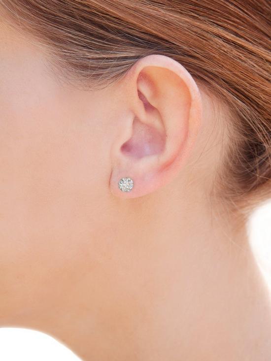 stillFront image of the-love-silver-collection-sterling-silver-6mm-crystal-glitterball-studs