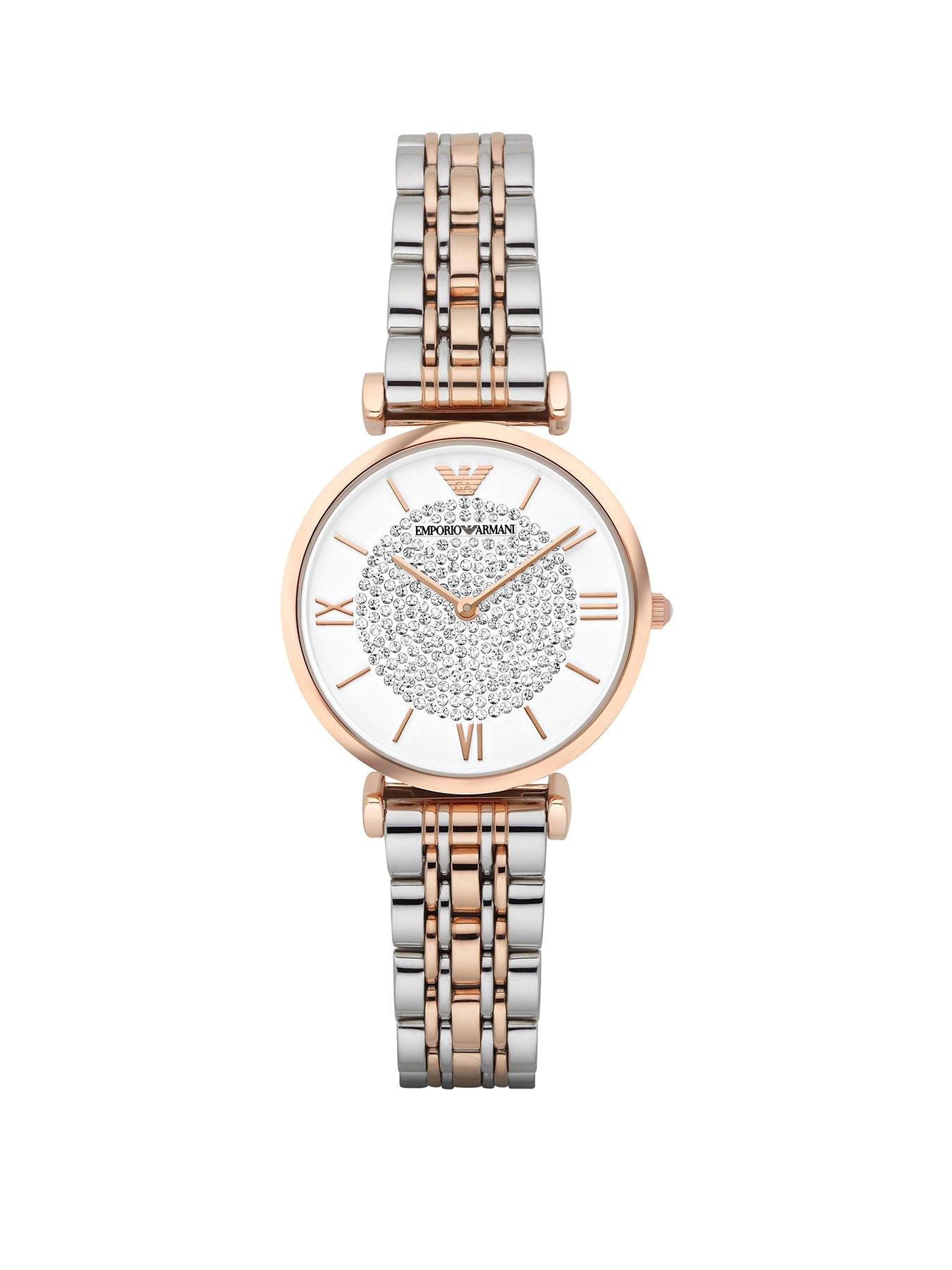 Emporio armani women's discount watch rose gold