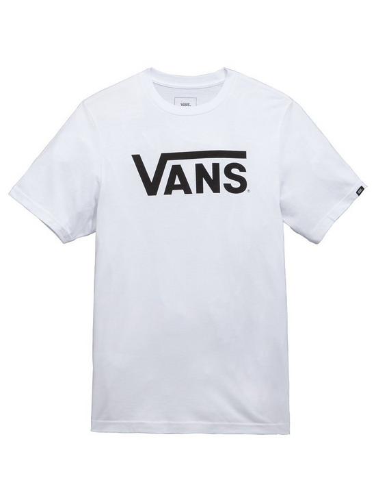 front image of vans-boys-classic-tee-white