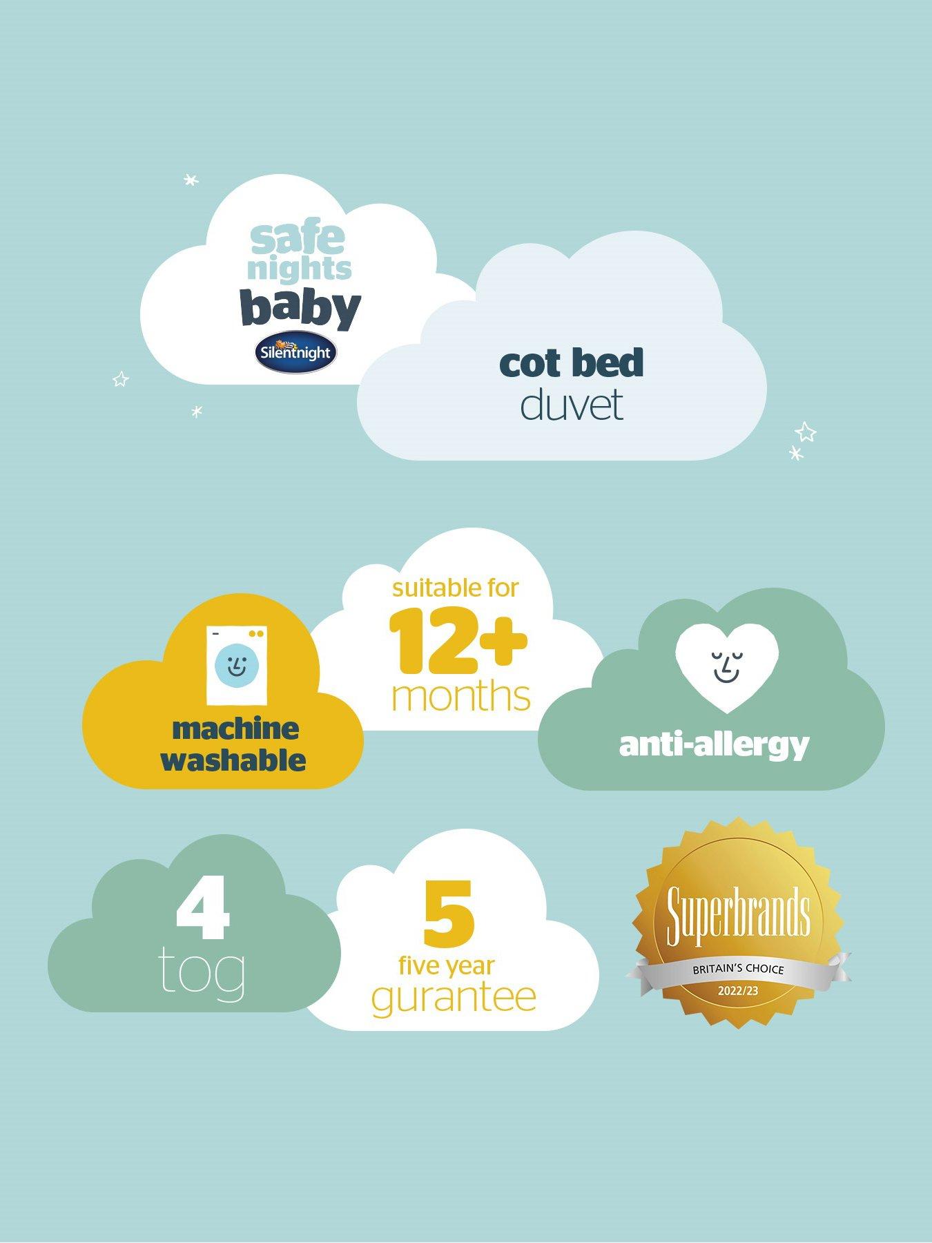  image of silentnight-safe-nights-anti-allergy-cot-bed-duvet-4-tog