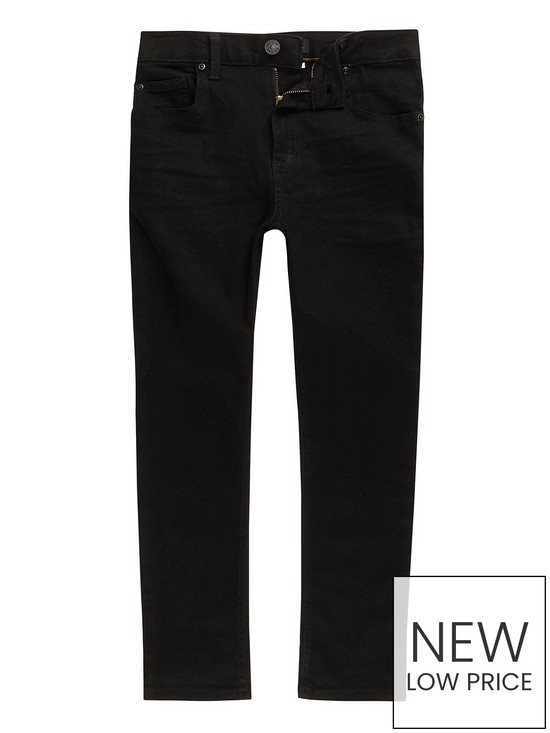 front image of river-island-boys-skinny-sid-jeans-black