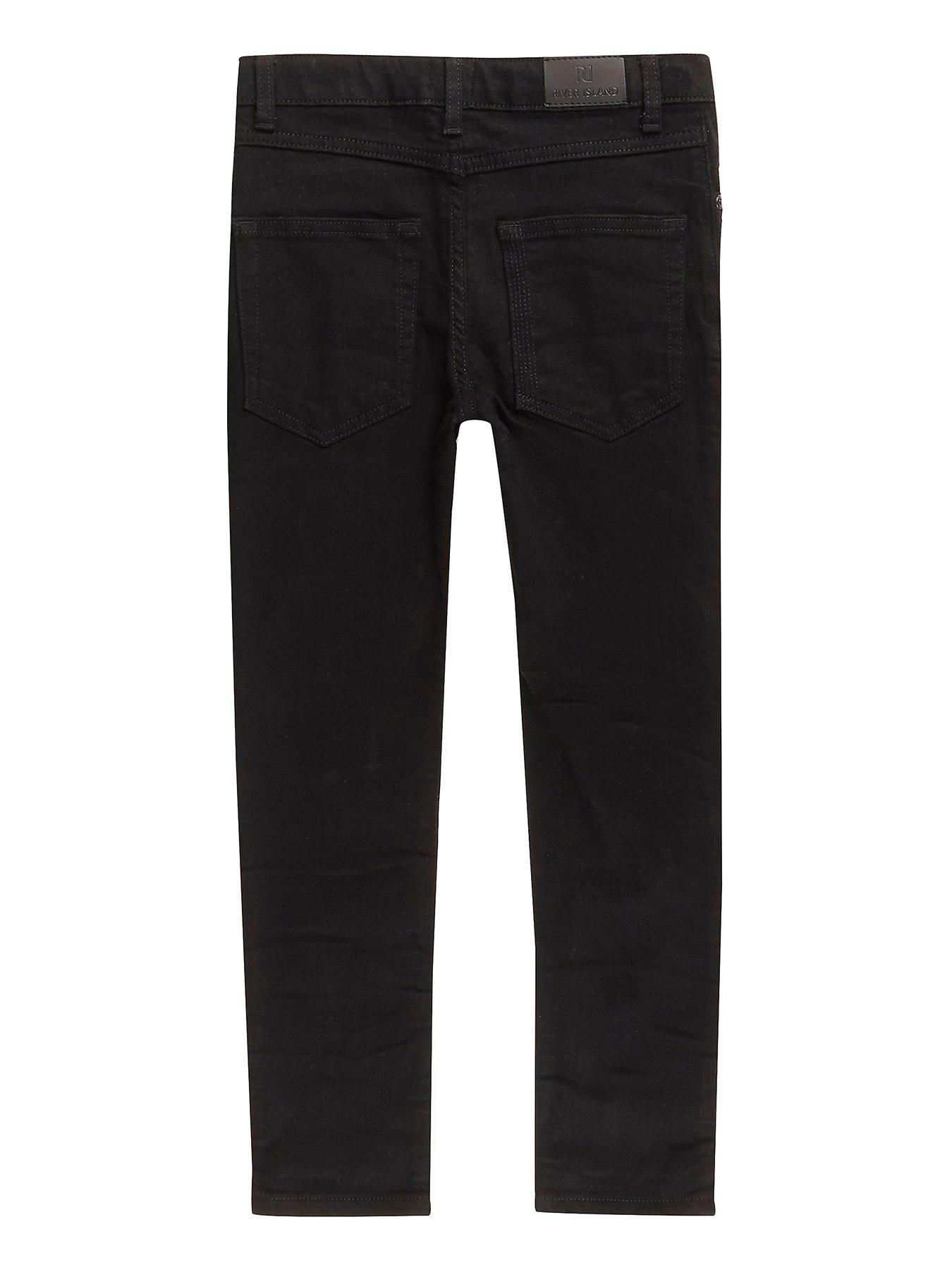 back image of river-island-boys-skinny-jeans-black
