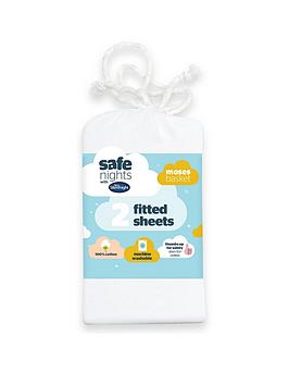 Silentnight Silentnight Silentnight Pk 2 Jeresy Fitted Moses Basket Sheets Picture