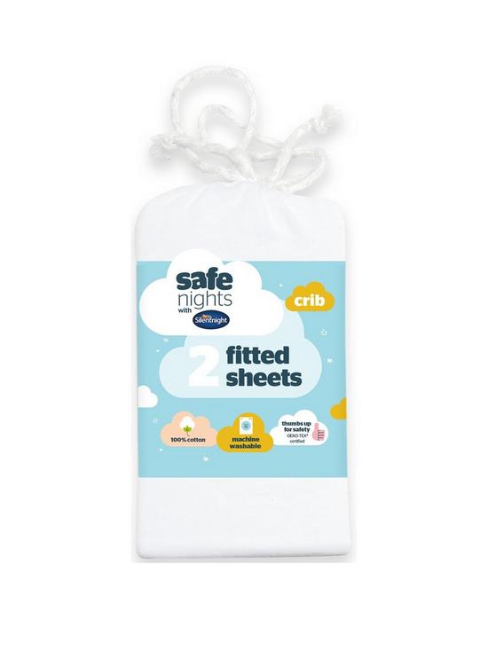 front image of silentnight-safe-nights-2-x-fitted-sheets-crib