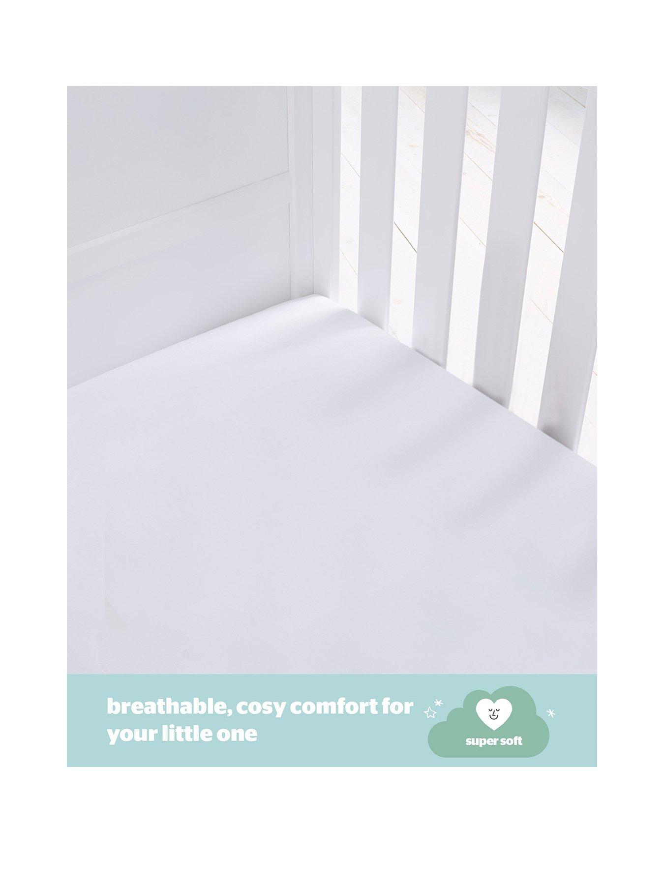 stillFront image of silentnight-safe-nights-2-x-pack-100-cotton-crib-fitted-sheets-90cm-x-40cm-white