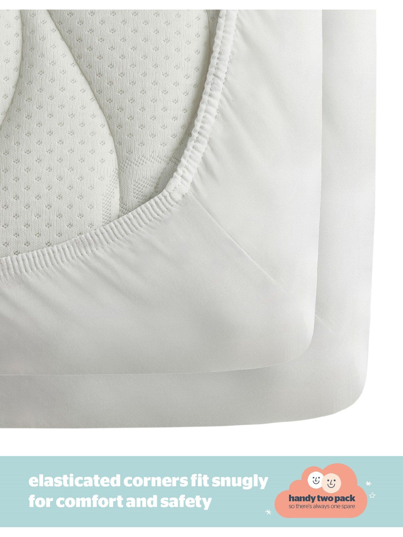  image of silentnight-safe-nights-2-x-pack-100-cotton-crib-fitted-sheets-90cm-x-40cm-white
