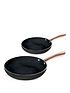  image of tower-linear-rose-gold-set-of-2-frying-pans-in-black