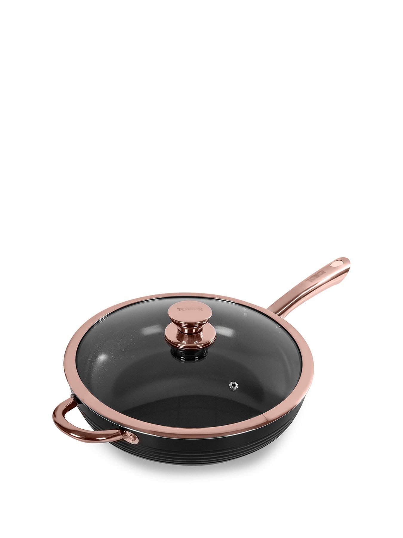  image of tower-linear-rose-gold-28-cm-sauteacute-pan-in-black