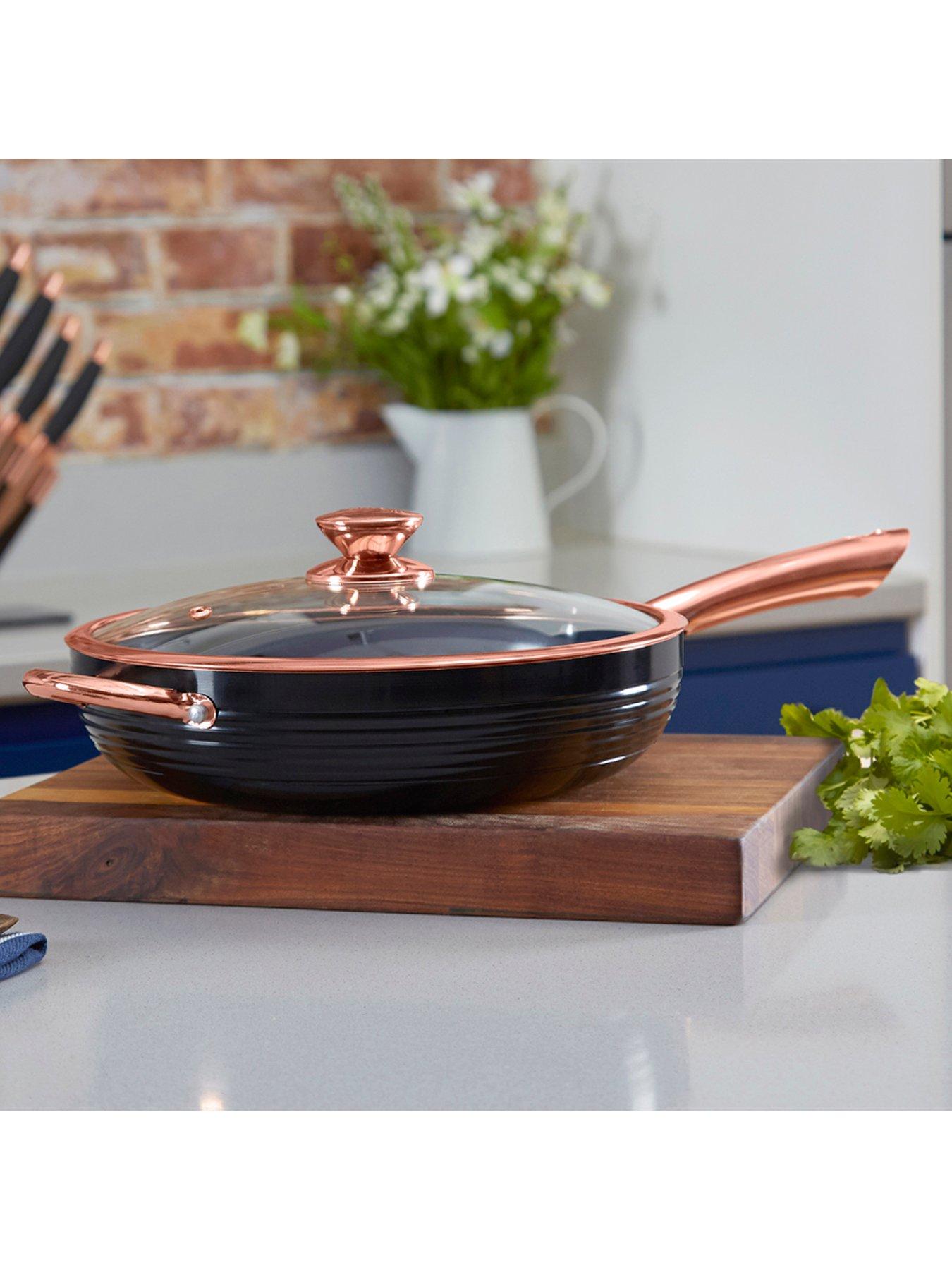 Image 3 of 4 of Tower Linear Rose Gold 28 cm Saut&eacute; Pan in Black