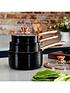 image of tower-linear-rose-gold-3-piece-saucepan-set-in-black