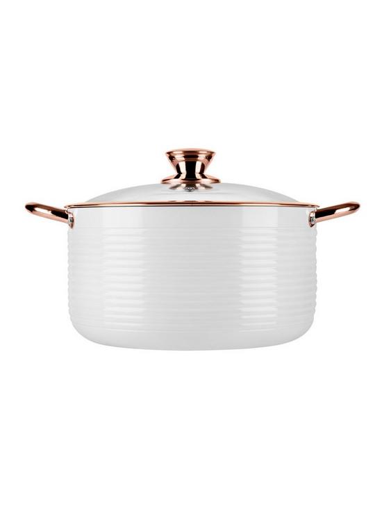 stillFront image of tower-linear-rose-gold-24-cm-casserole-pan-in-white