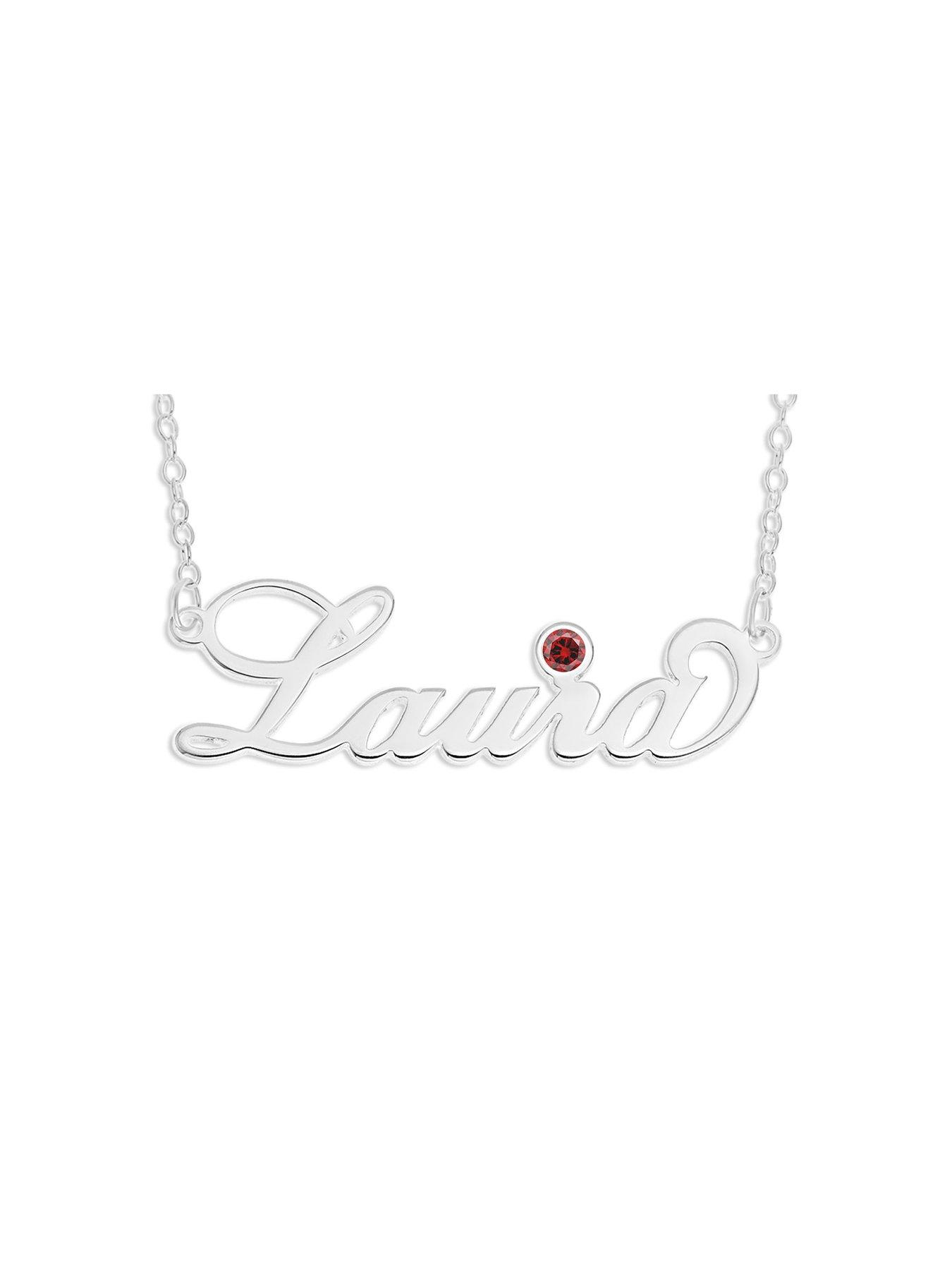 undefined Sterling Silver Personalised Birthstone Necklace