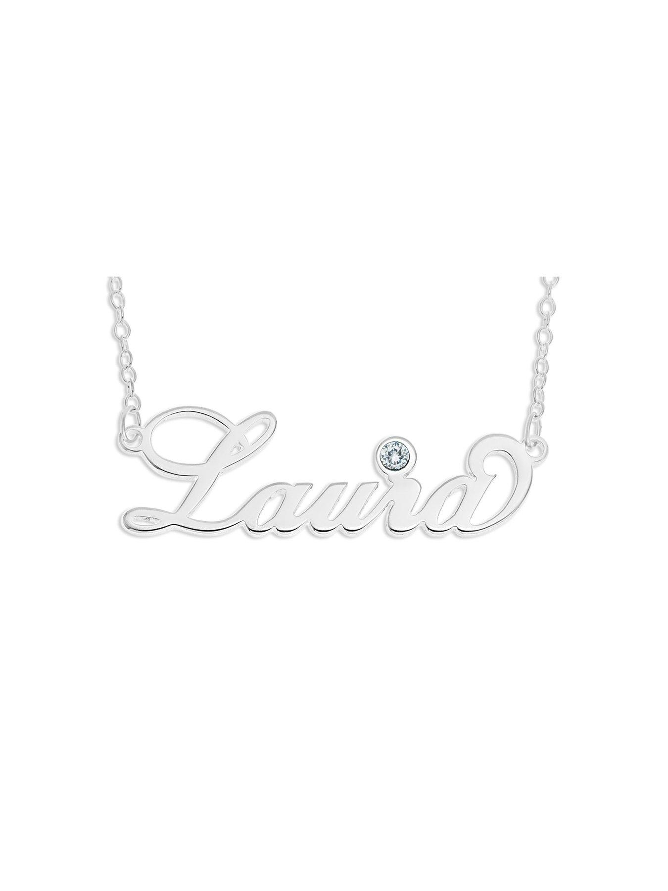undefined Sterling Silver Personalised Birthstone Necklace
