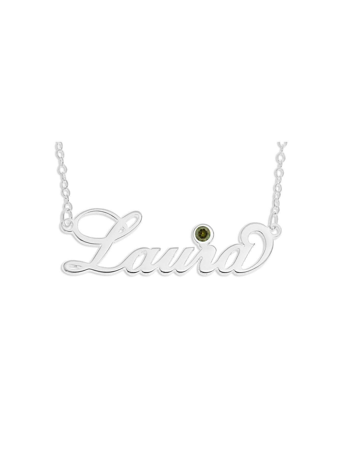 The Love Collection Sterling Silver Personalised Birthstone Necklace