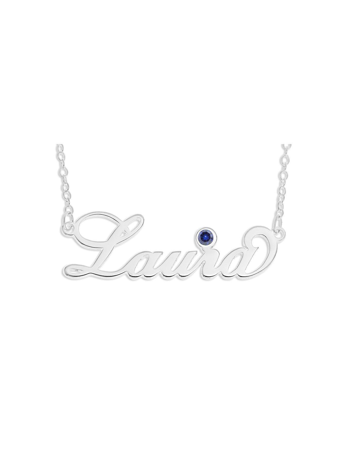 undefined Sterling Silver Personalised Birthstone Necklace