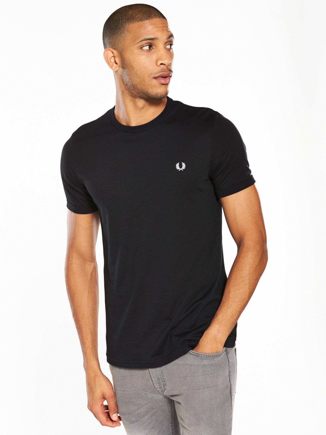 fred perry black tee