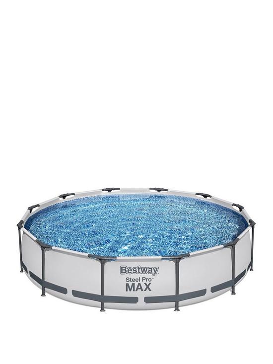 front image of bestway-12ft-pro-max-pool-with-pump