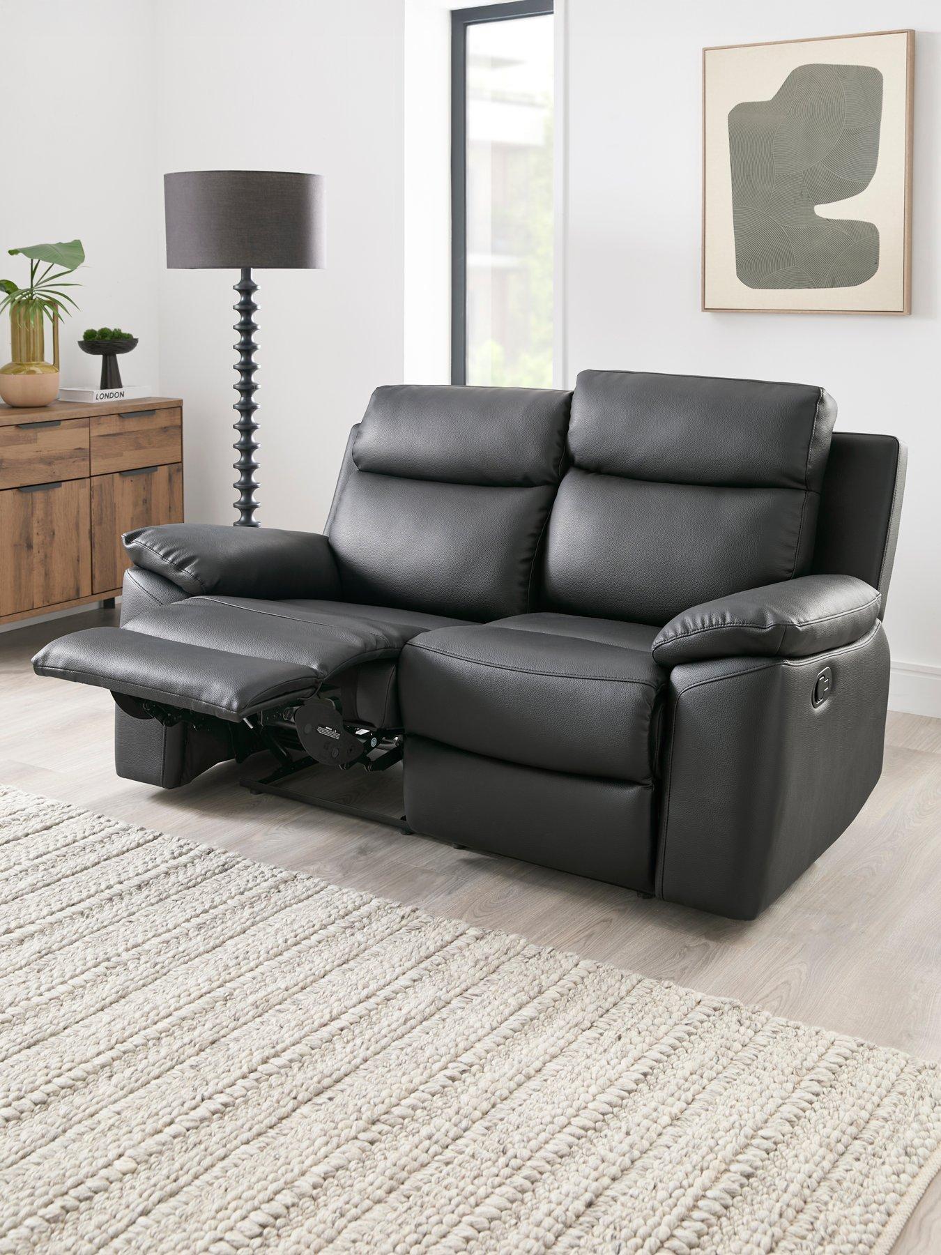 Very Home Edison 2 Seater Luxury Faux Leather Manual Recliner Sofa
