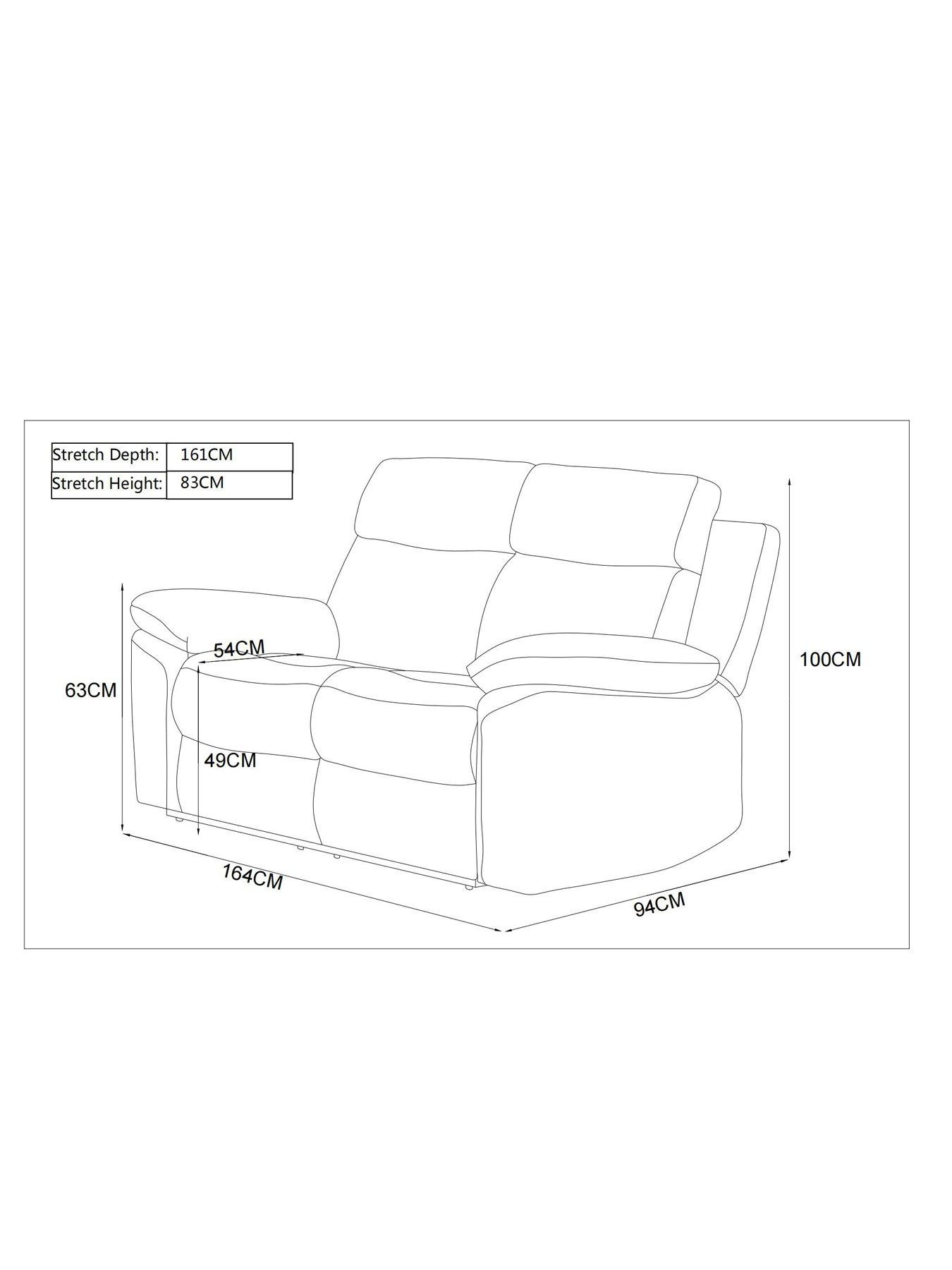 Image 6 of 6 of Very Home Edison 2&nbsp;Seater Luxury Faux Leather Manual Recliner Sofa