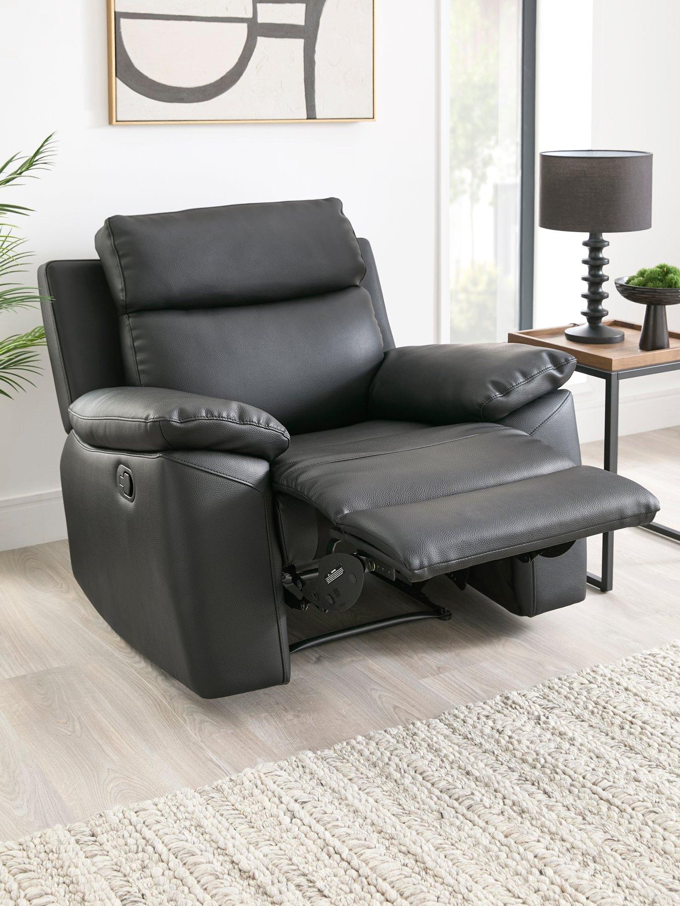 undefined Edison Luxury Faux Leather Manual Recliner Armchair