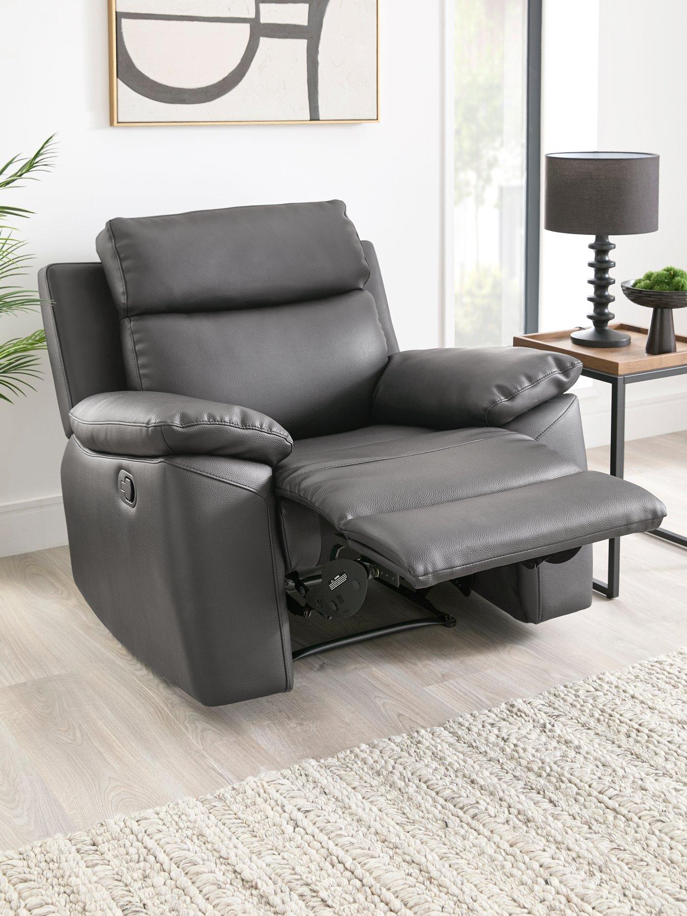 The Very Collection Edison Luxury Faux Leather Manual Recliner Armchair