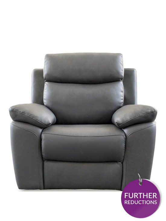 front image of edison-luxury-faux-leather-manual-recliner-armchair