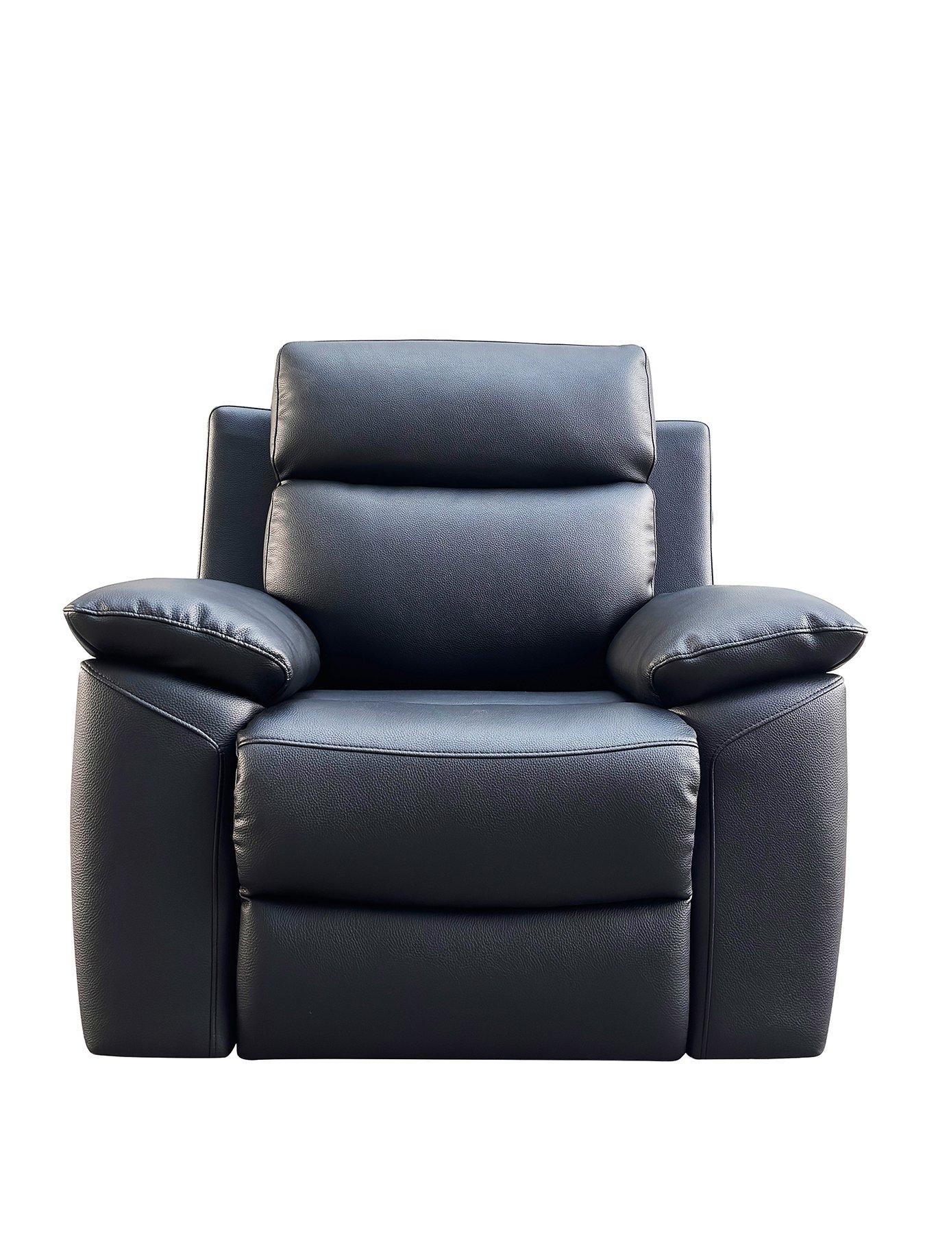  image of edison-luxury-faux-leather-manual-recliner-armchair