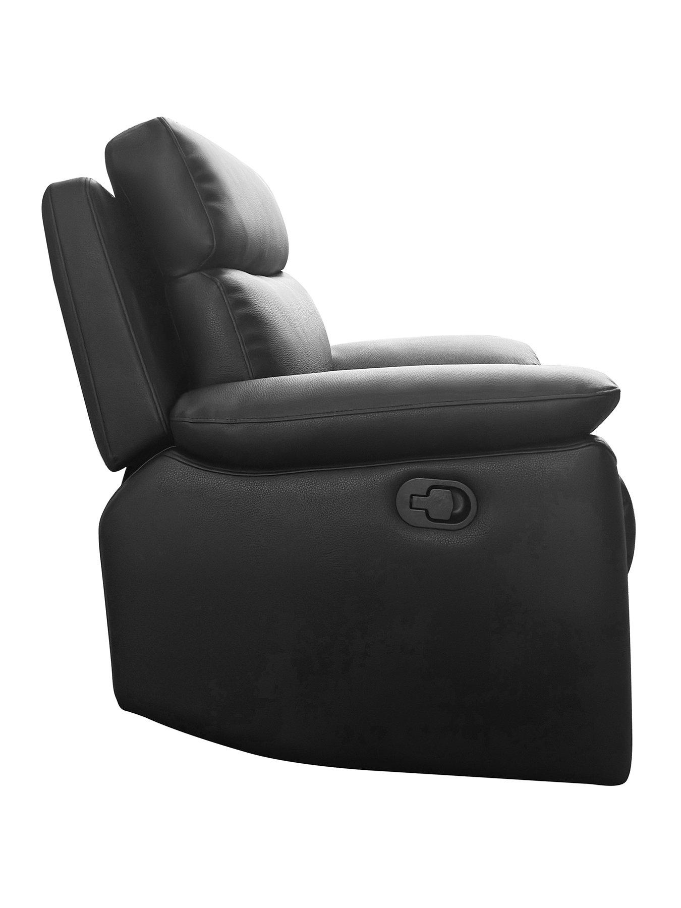 Image 3 of 6 of Very Home Edison Luxury Faux Leather Manual Recliner Armchair