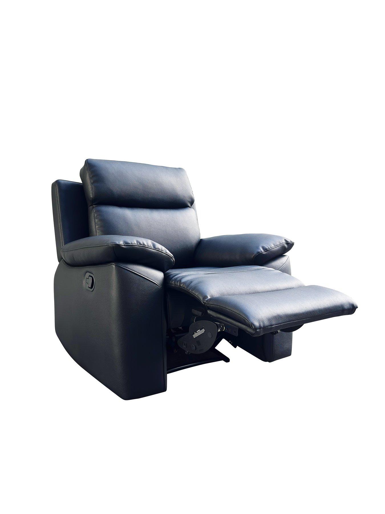  image of edison-luxury-faux-leather-manual-recliner-armchair