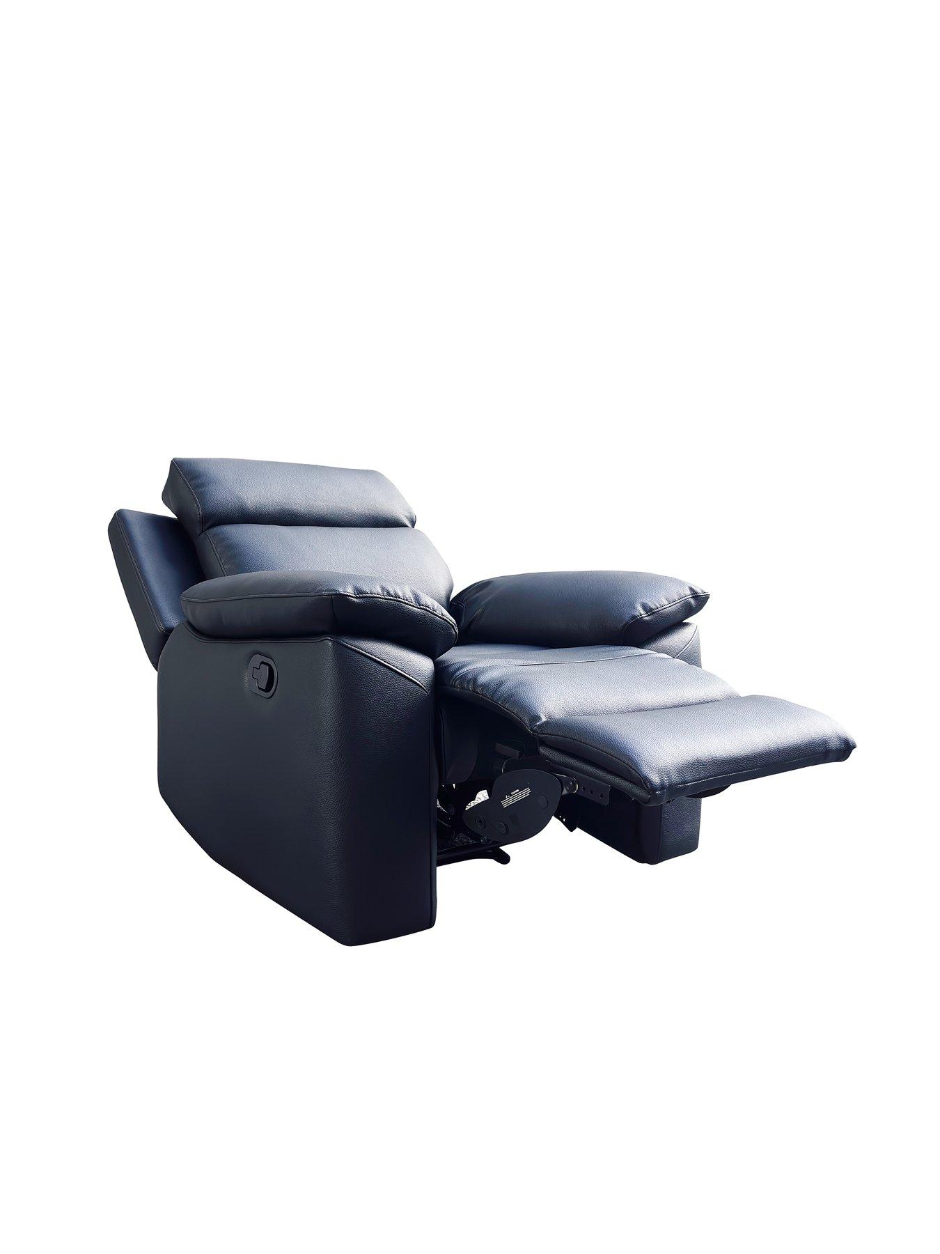 image of edison-luxury-faux-leather-manual-recliner-armchair