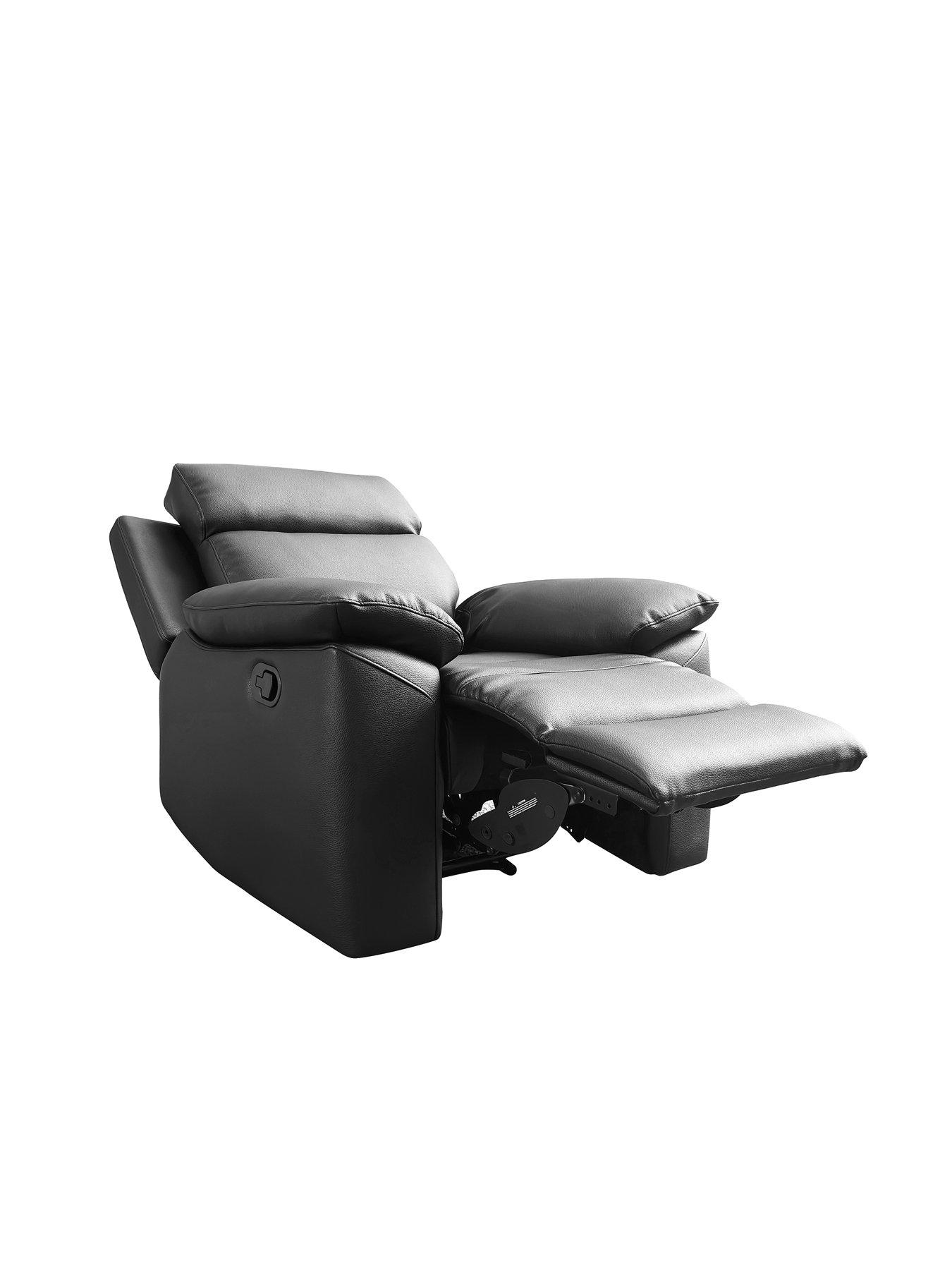Image 5 of 6 of Very Home Edison Luxury Faux Leather Manual Recliner Armchair