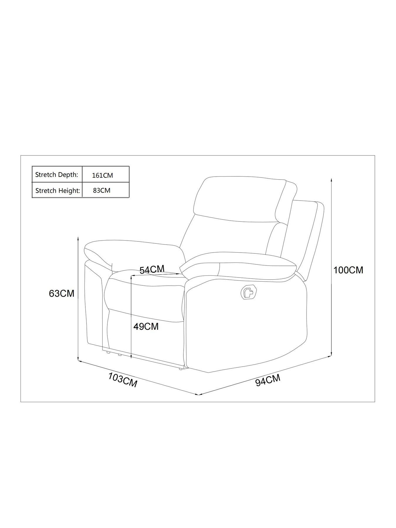 Image 6 of 6 of Very Home Edison Luxury Faux Leather Manual Recliner Armchair